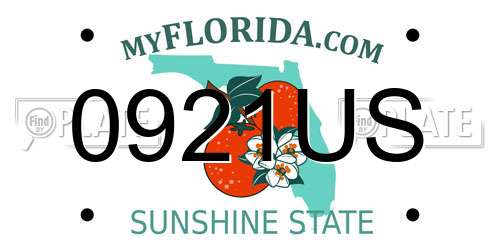0921US Florida License Plate