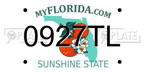 0927TL Florida License Plate