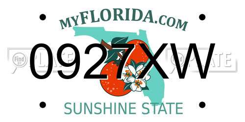 0927XW Florida License Plate