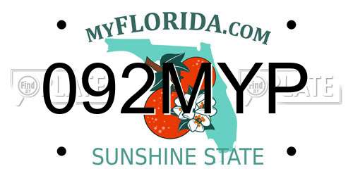 092MYP Florida License Plate