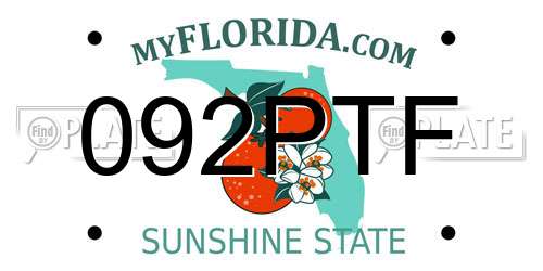 092PTF Florida License Plate