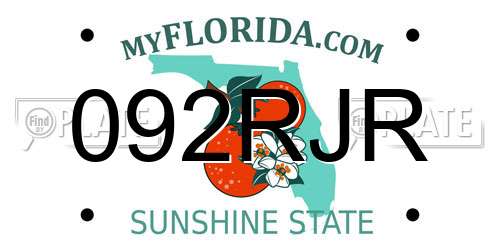 092RJR Florida License Plate