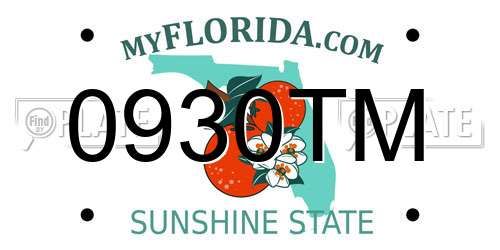 0930TM Florida License Plate