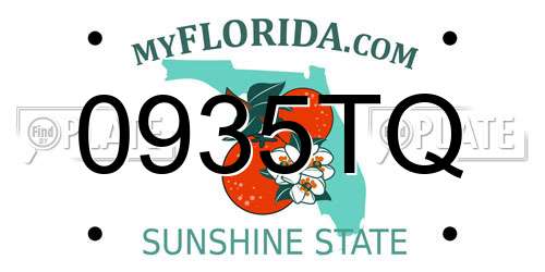0935TQ Florida License Plate