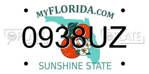 0938UZ Florida License Plate