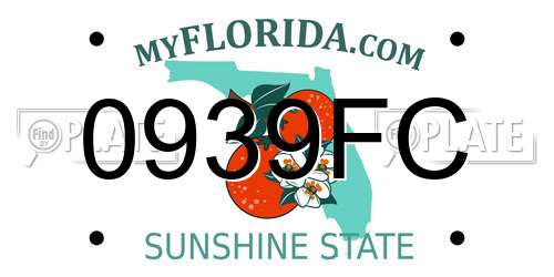 0939FC Florida License Plate
