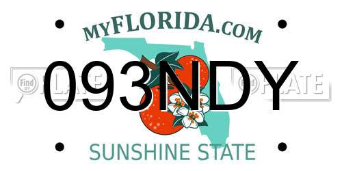 093NDY Florida License Plate
