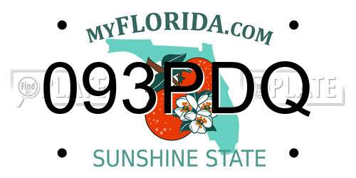 093PDQ Florida License Plate