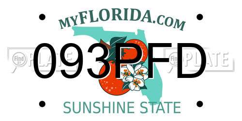 093PFD Florida License Plate