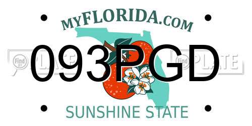 093PGD Florida License Plate