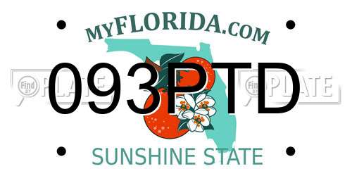 093PTD Florida License Plate