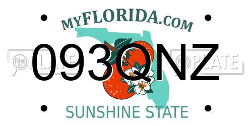 093QNZ Florida License Plate