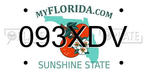 093XDV Florida License Plate