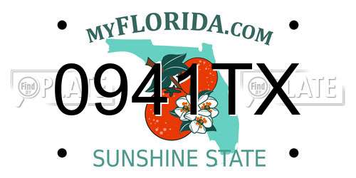 0941TX Florida License Plate