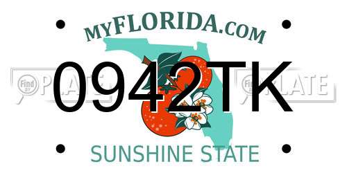 0942TK Florida License Plate