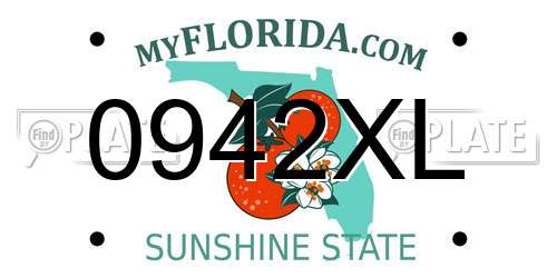 0942XL Florida License Plate