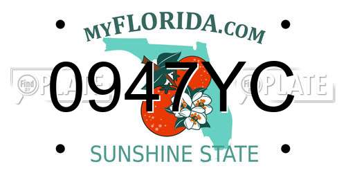 0947YC Florida License Plate