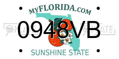 0948VB Florida License Plate