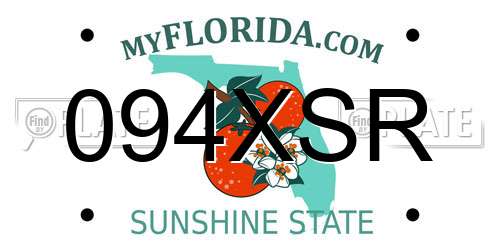 094XSR Florida License Plate