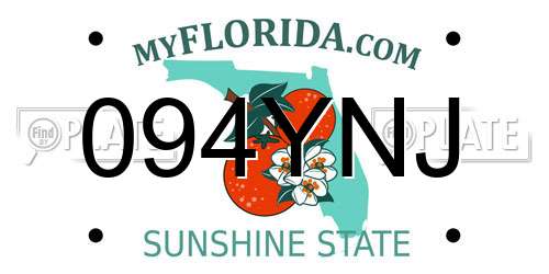 094YNJ Florida License Plate
