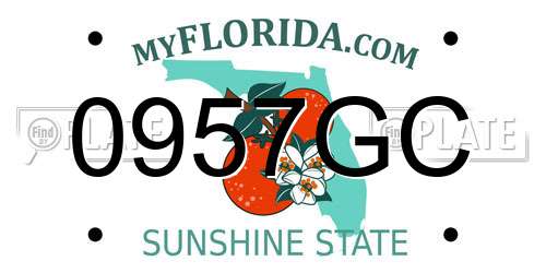 0957GC Florida License Plate