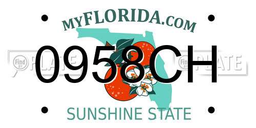 0958CH Florida License Plate