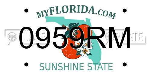 0959RM Florida License Plate