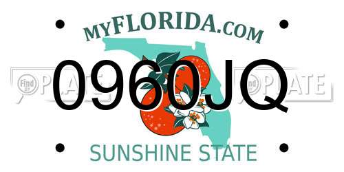 0960JQ Florida License Plate