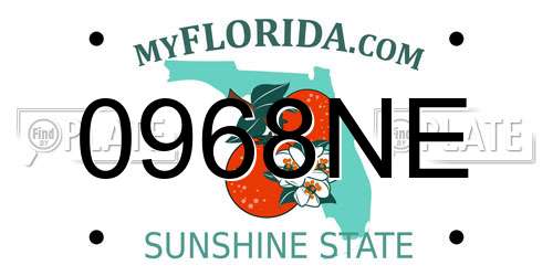 0968NE Florida License Plate