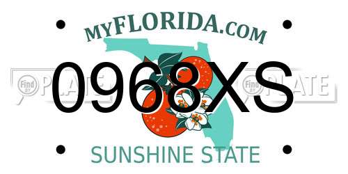 0968XS Florida License Plate