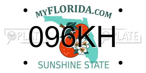 096KH Florida License Plate