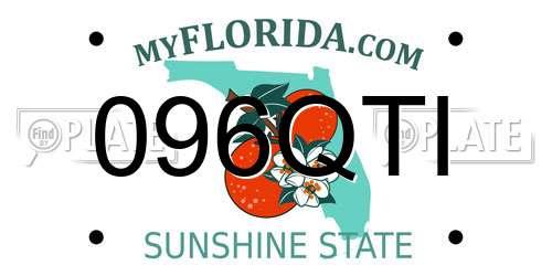 096QTI Florida License Plate