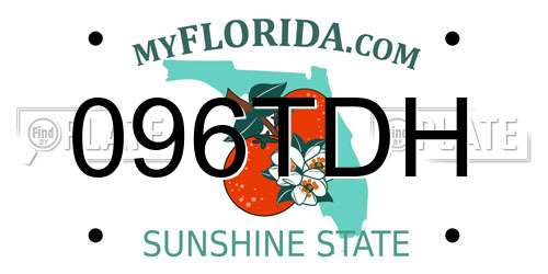 096TDH Florida License Plate