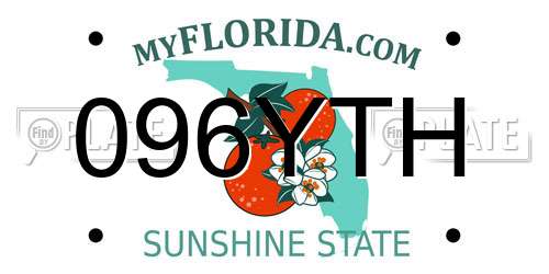 096YTH Florida License Plate