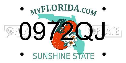 0972QJ Florida License Plate