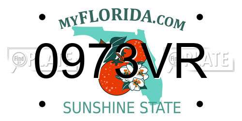 0973VR Florida License Plate