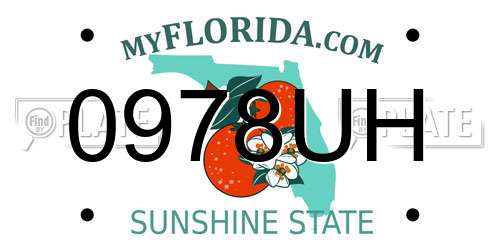 0978UH Florida License Plate