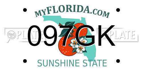 097GK Florida License Plate