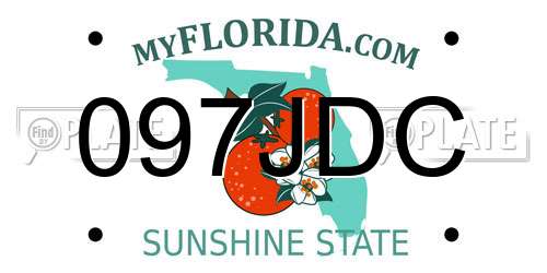097JDC Florida License Plate