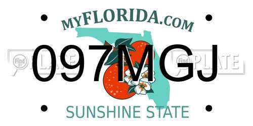 097MGJ Florida License Plate