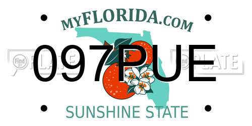 097PUE Florida License Plate