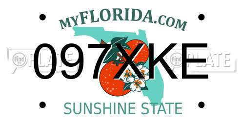 097XKE Florida License Plate