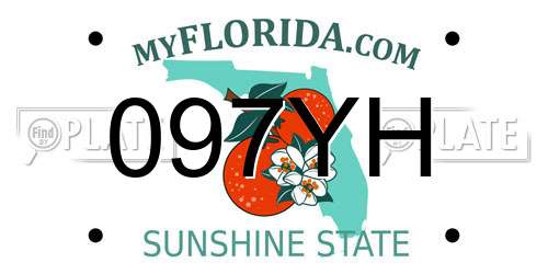097YH Florida License Plate