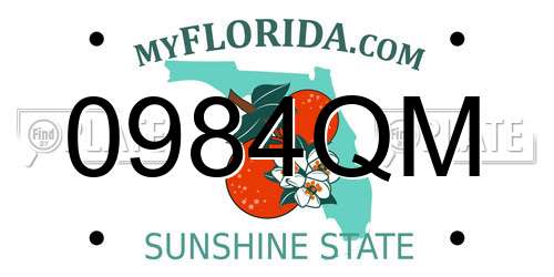 0984QM Florida License Plate