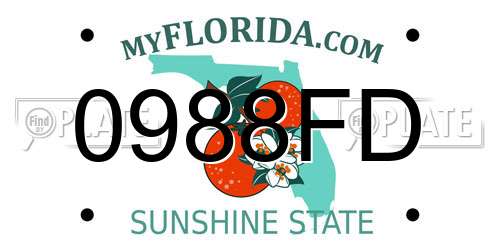 0988FD Florida License Plate