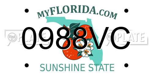 0988VC Florida License Plate