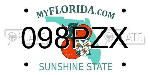 098PZX Florida License Plate