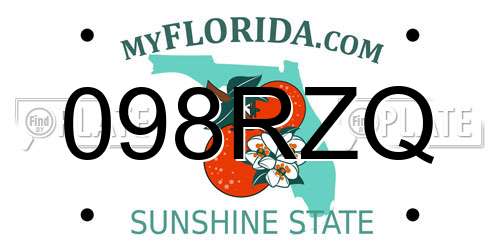 098RZQ Florida License Plate
