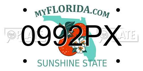 0992PX Florida License Plate