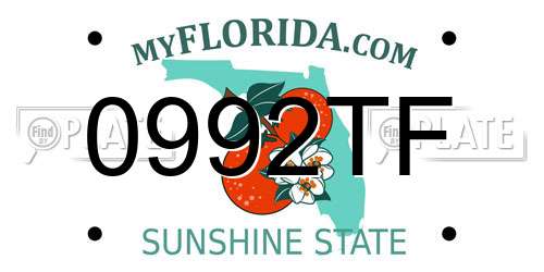 0992TF Florida License Plate